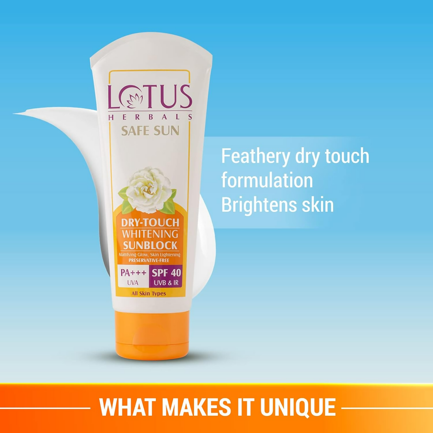 Lotus Herbals Safe Sun Dry Touch Whitening Sunscreen SPF 40 PA+++ | Grocsy