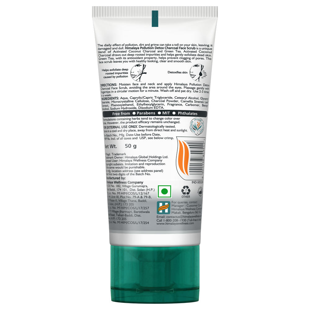 Himalaya Herbals Pollution Detox Charcoal Face Scrub | Grocsy