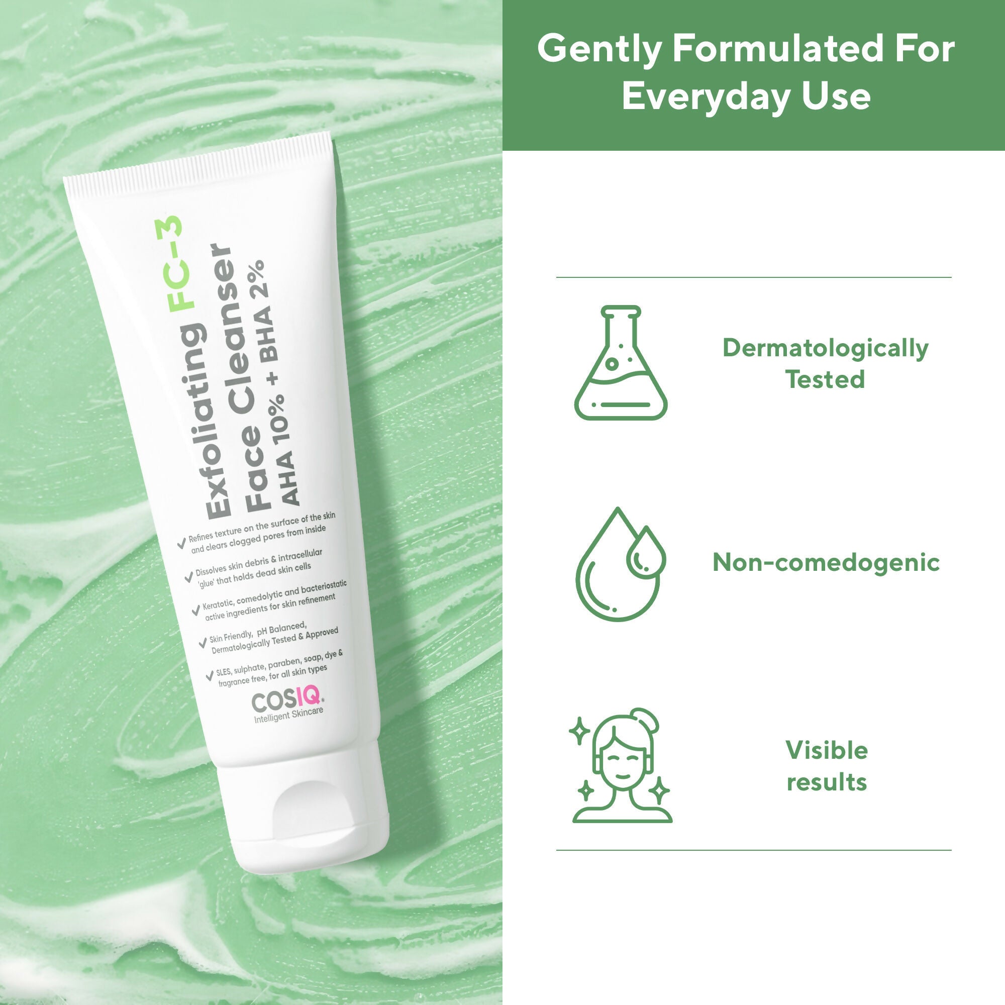 Cos-IQ FC-3 Exfoliating Face Wash | Grocsy