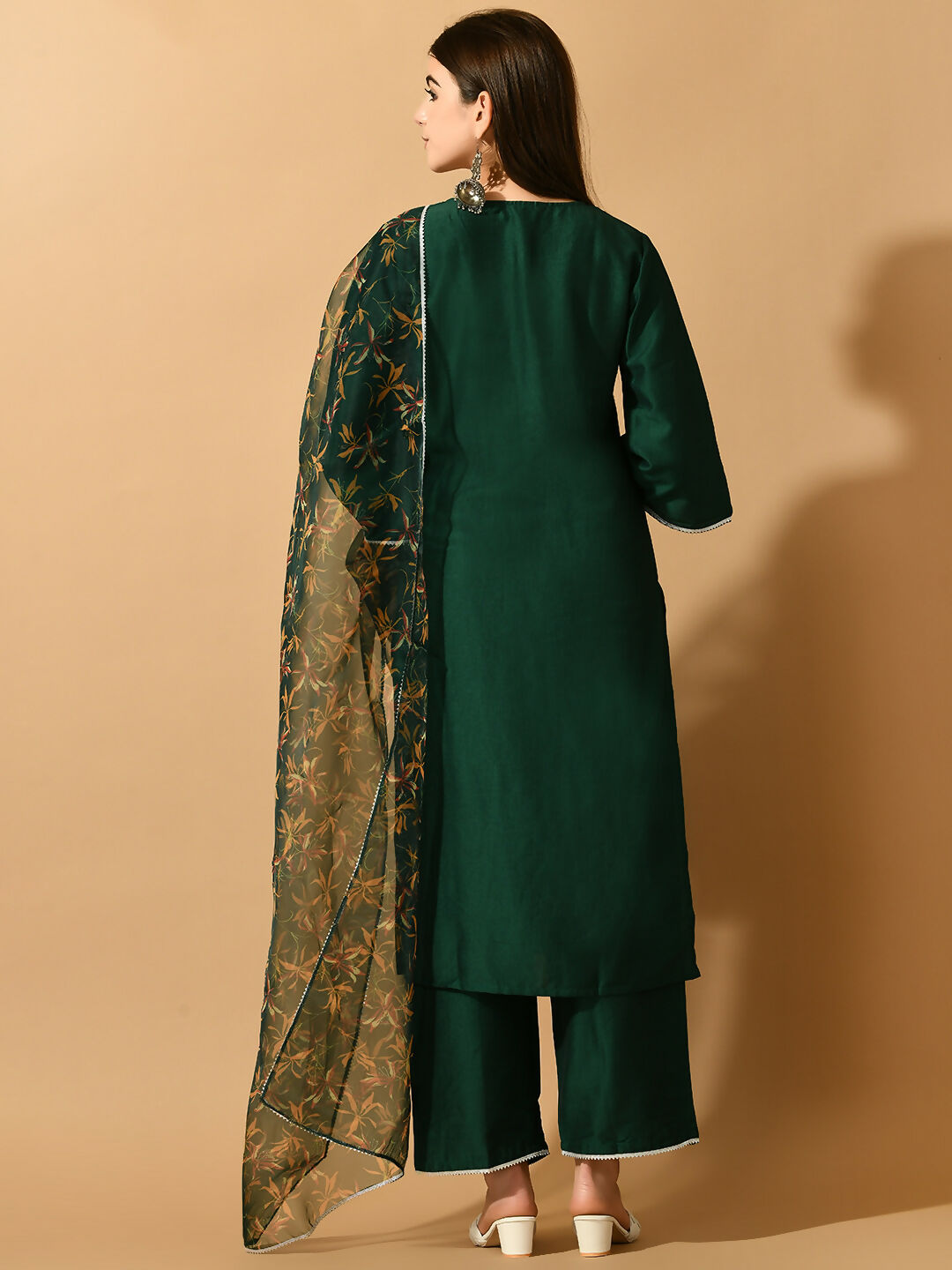 Myshka Women's Green Embroidered Party Kurta Sets | Grocsy