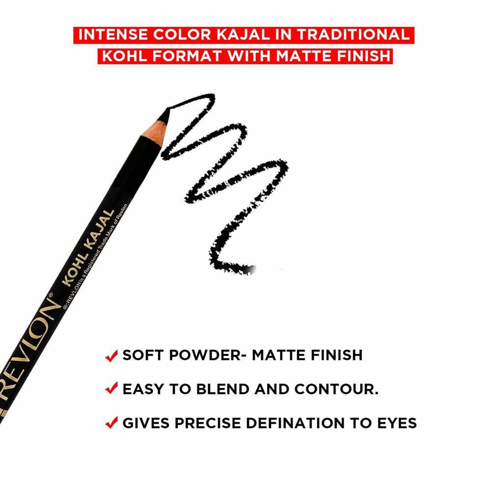 Revlon Kohl Kajal Eye Liner Pencil - Black | Grocsy