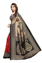 Vamika Red Printed Art Silk Saree | Grocsy