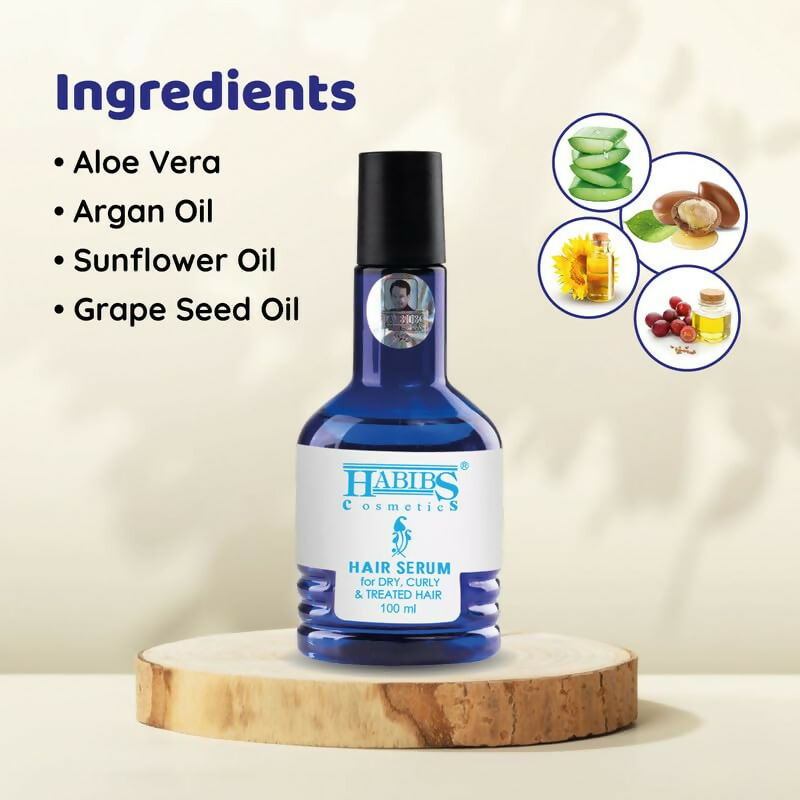 Habibs Hair Serum Dry Curly & Treated Hairs For Silky & Smooth Hair | Grocsy