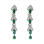 Mominos Fashion Johar Kamal Silver-Plated American Diamond Green Choker Set | Grocsy