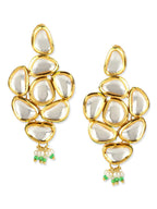 Gold-Polished Kundan Studs Earrings - Ruby Raang