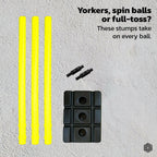 Boldfit Cricket Stumps with Stand & Bails - Fluorescent Green