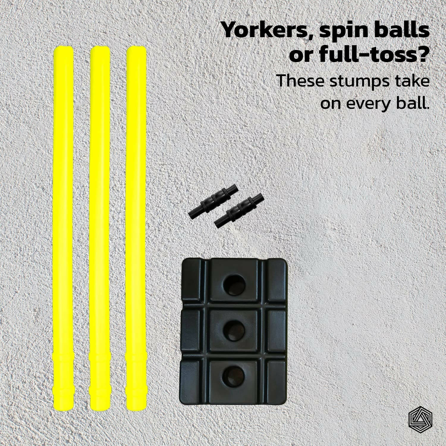 Boldfit Cricket Stumps with Stand & Bails - Fluorescent Green