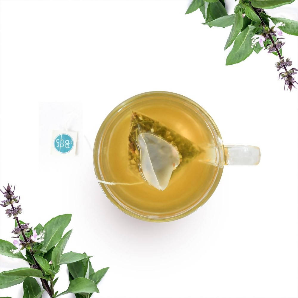Chai Spa Tulsi Ginger Green Tea | Grocsy