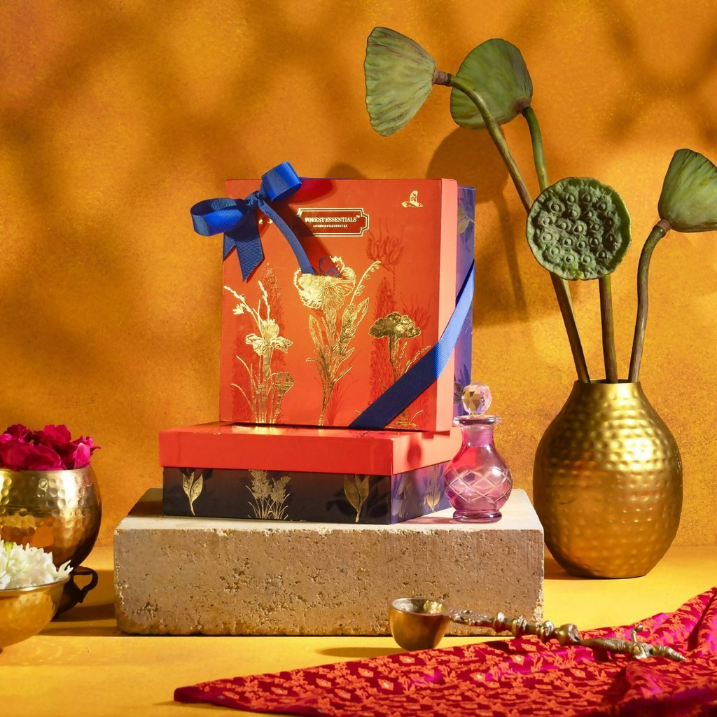 Forest Essentials Patina Rose Glow Kit Gift Box | Grocsy