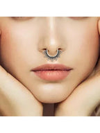 NVR Set of 5 Silver Plated Oxidised Septum Nosepin | Grocsy