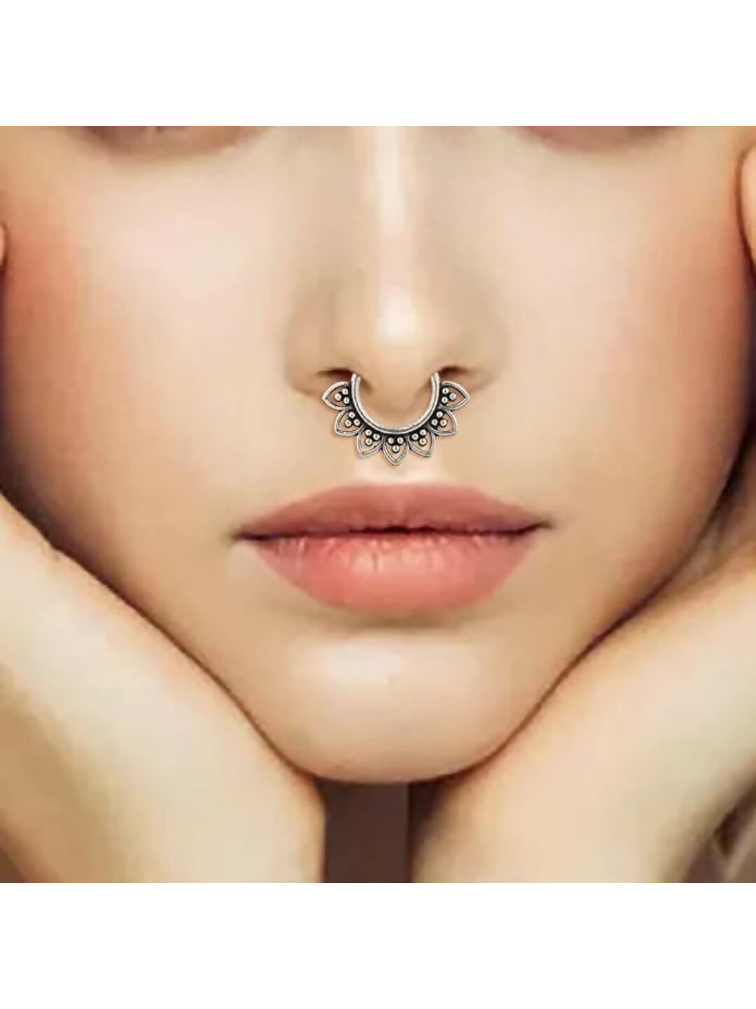 NVR Set of 5 Silver Plated Oxidised Septum Nosepin | Grocsy
