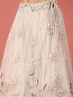 House of Panchhi Grey Net Sequinse Work Lehenga & Blouse, Dupatta | Grocsy