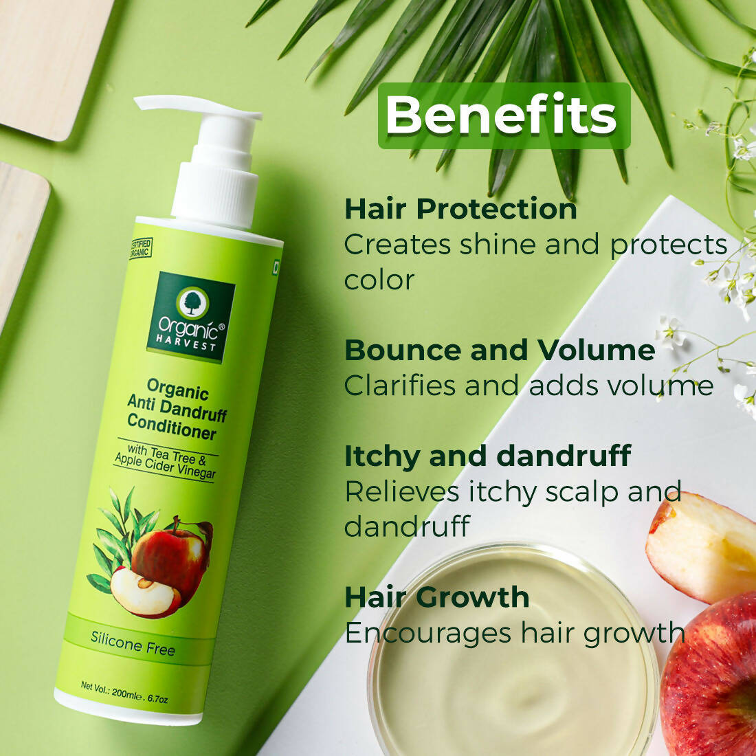 Organic Harvest Organic Anti Dandruff Conditioner With Tea Tree & Apple Cider Vinegar | Grocsy
