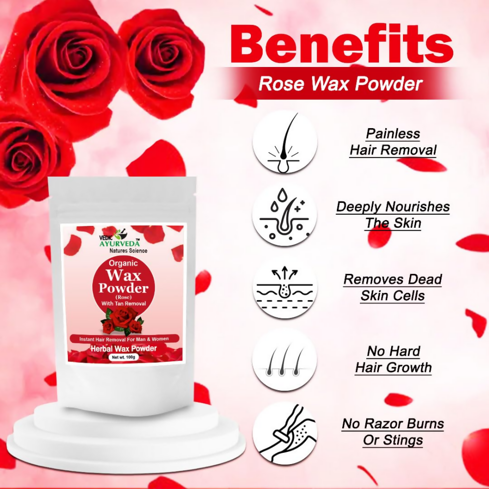 VedicAyurveda Herbal Wax Powder - Rose | Grocsy