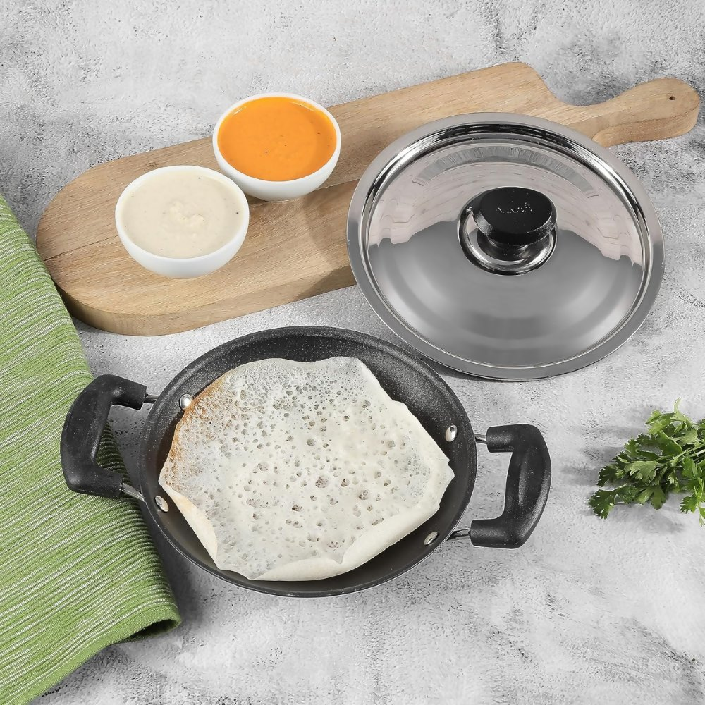 Vinod Zest Non Stick Appachetty with Lid | Grocsy