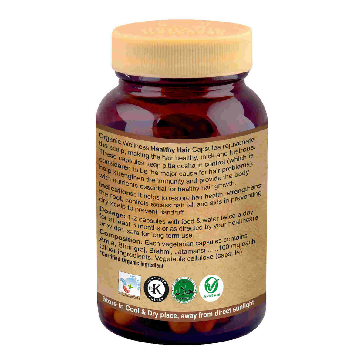 Organic Wellness Healthy Hair Vegetarian Capsules | Grocsy