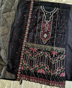 KC Black Pakistani Crunchy Silk Heavy Salwar Kameez For Women | Grocsy