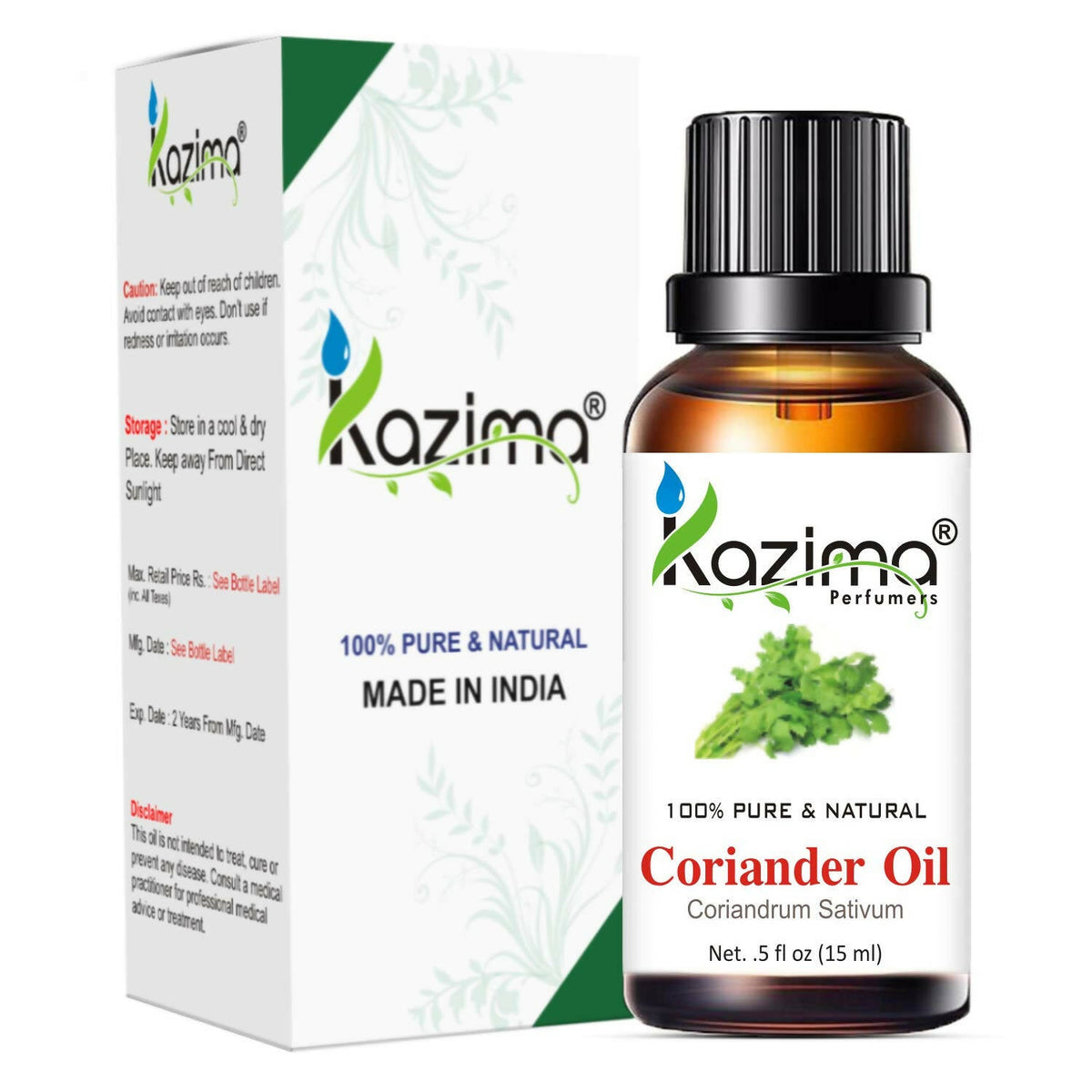 Kazima Coriander Essential Oil For Skin & Hair Care | Grocsy