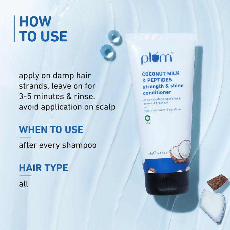 Plum Coconut Milk & Peptides Conditioner For Soft, Shiny Hair | Grocsy