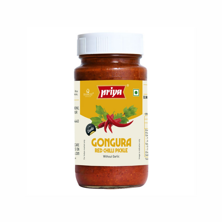 Priya Gongura Red Chilli Pickle Without Garlic | Grocsy