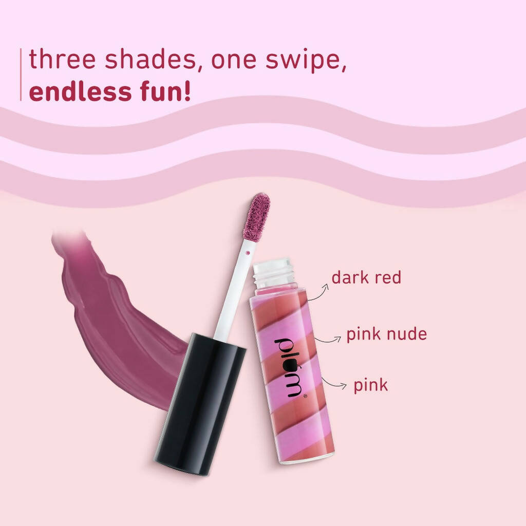 Plum Soft Swirl Lip Gloss 3 Shades In 1 & 123 Watermelon Coulis | Grocsy