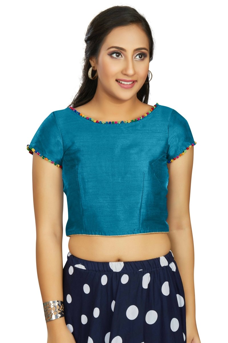 Aastha Fashion Women's Firozi Art Silk Designer Party Wear Readymade Blouse | Grocsy