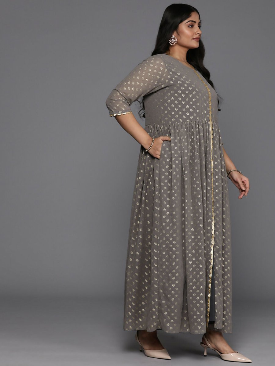 Ahalyaa Women's Traditional wear Ethnic Dress - Grey | Grocsy