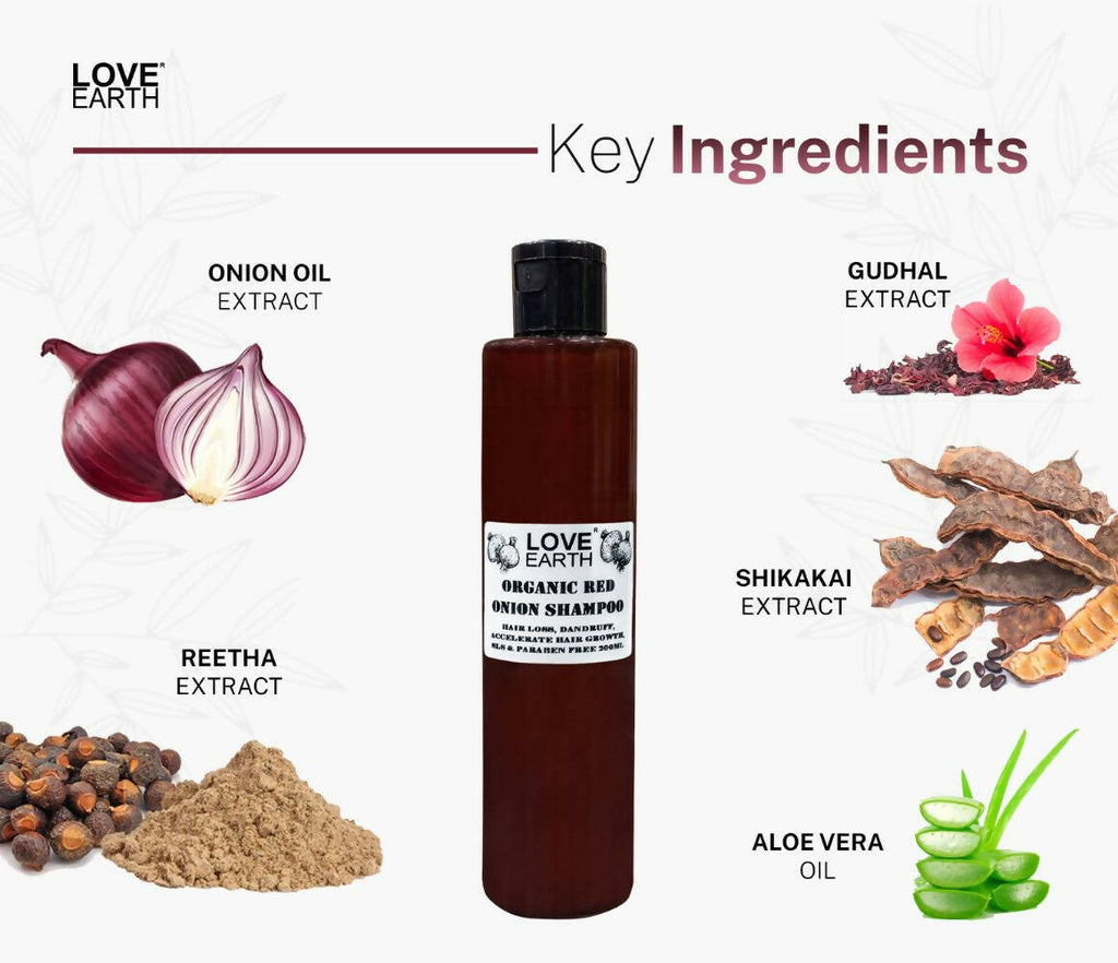 Love Earth Organic Red Onion Shampoo | Grocsy