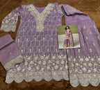 Anaita Purple Real Shimmer Readymade Suit with Embroidery & Real Mirror Work | Grocsy