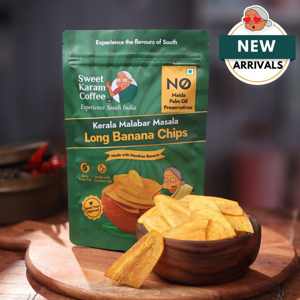 Sweet Karam Coffee Kerala's Long Banana Chips (Malabar Masala) | Grocsy