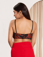 Joban Fashion Black Organza Padded Blouse With Sweetheart Neck Sleeveless | Grocsy