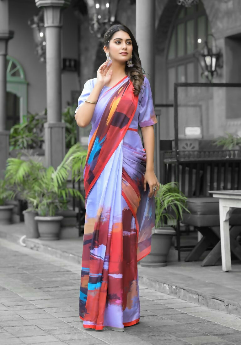 stylish Casual Multi Imported georgette Ready to Wear Fancy Saree - Ashwini | Grocsy