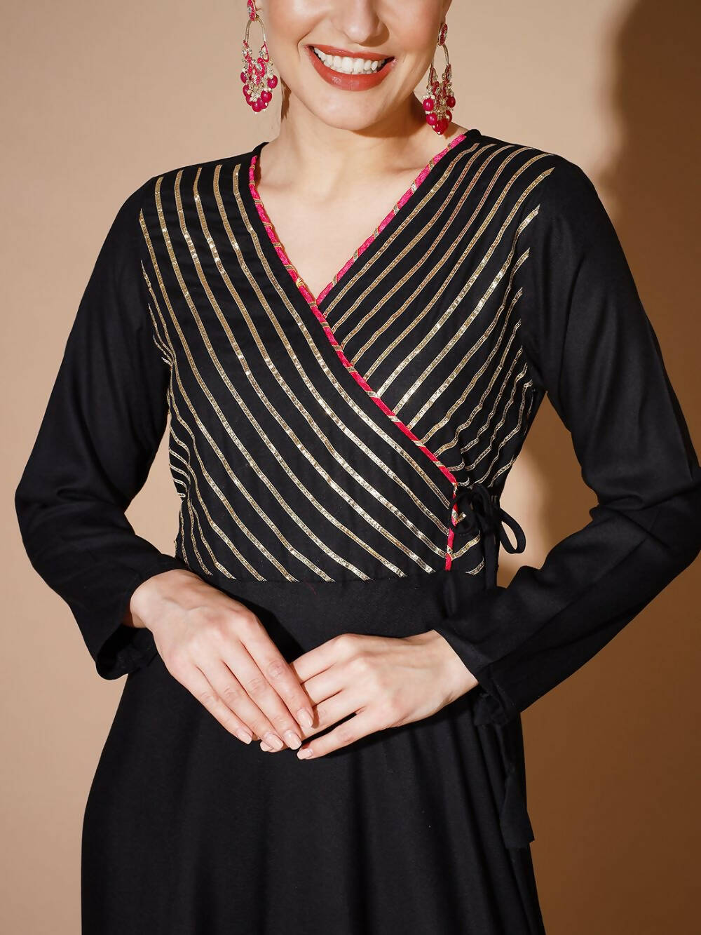 Myshka Women Black Solid Kurtas | Grocsy