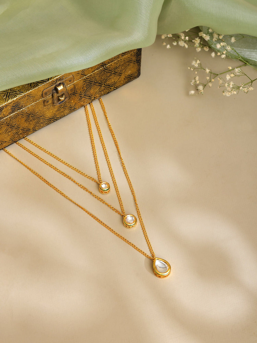 Ruby Raang Kundan & Gold Layered Necklace | Grocsy