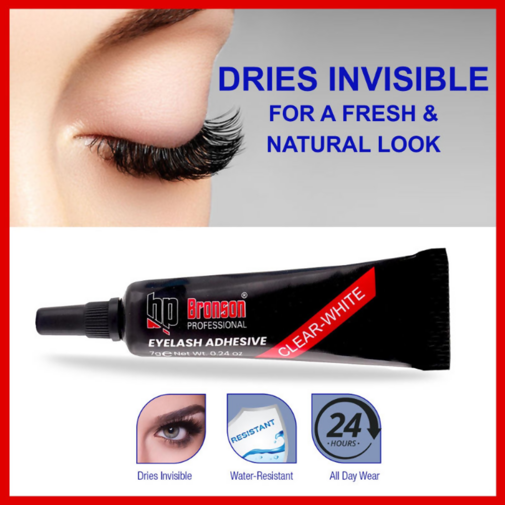 Bronson Professional Eyelash Glue Adhesive Clear White & Waterproof | Grocsy