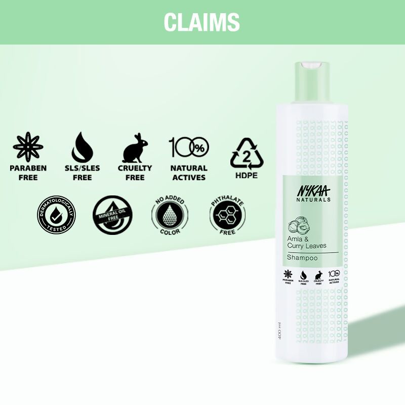 Nykaa Naturals Longer & Thicker Hair - Free Shampoo With Amla, Curry Leaves & Coconut Oil | Grocsy