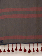 Suta Women Navy Blue Pure Cotton Handloom Saree | Grocsy