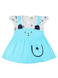 NammaBaby Baby Girl's A-Line Mini Frock Dress - Blue | Grocsy
