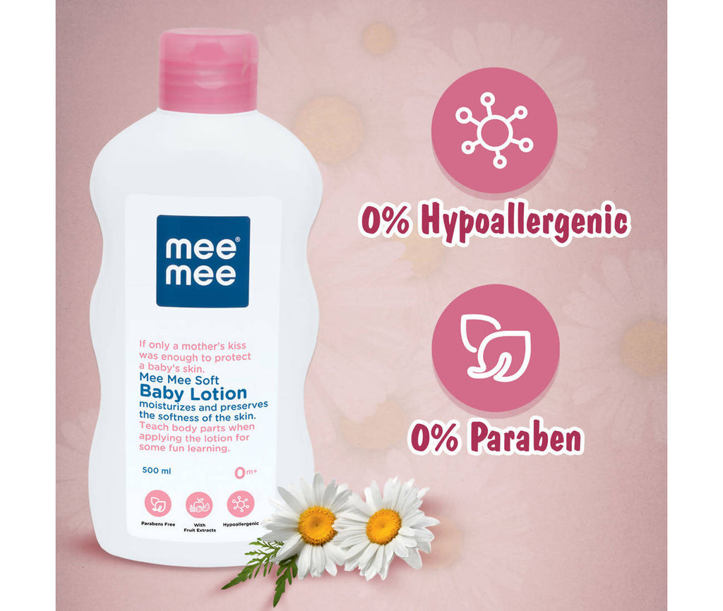 Mee Mee Soft Baby Lotion For 24Hrs Moisturization With Chamomile & Fruit Extracts | Grocsy