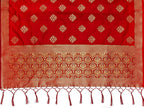Mimosa Women's Banarasi Art Silk Floral Maroon Dupatta (Free Size) | Grocsy