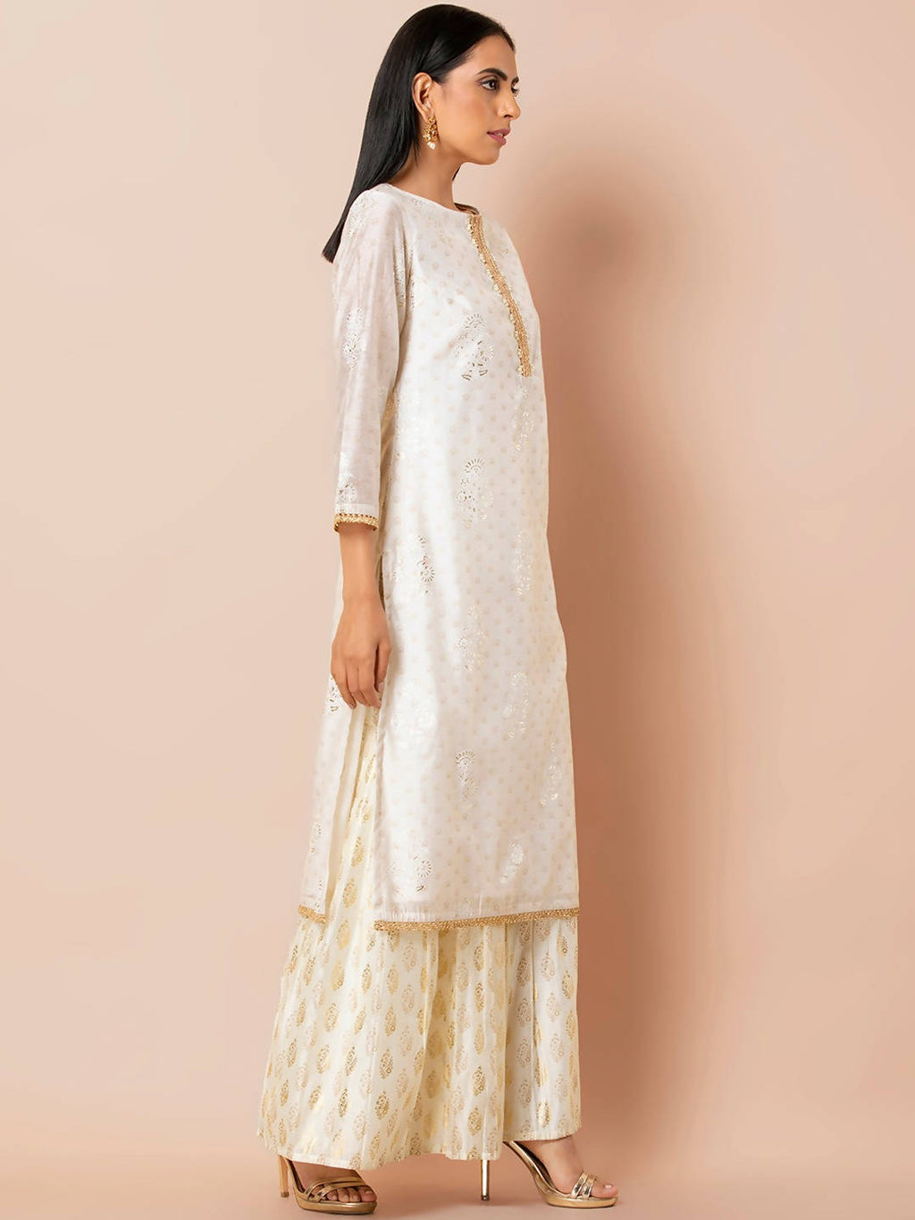 Indya White Embroidered Kurta | Grocsy