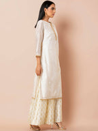 Indya White Embroidered Kurta | Grocsy