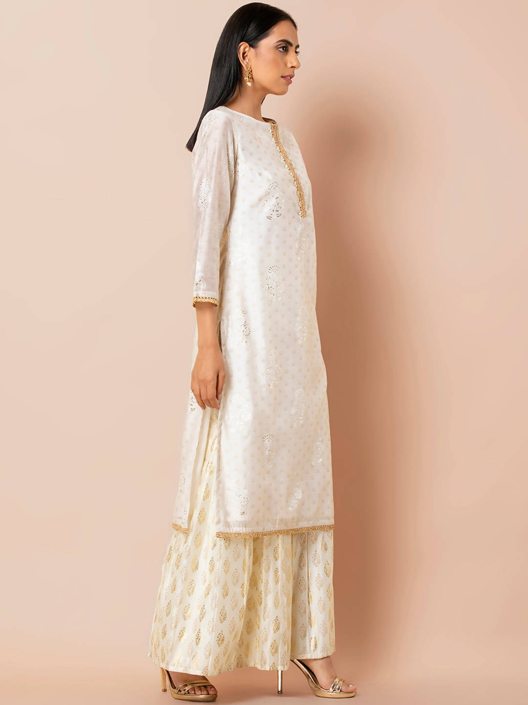 Indya White Embroidered Kurta | Grocsy