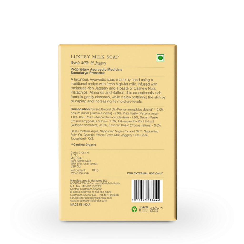 Forest Essentials Whole Milk & Jaggery Soap | Grocsy