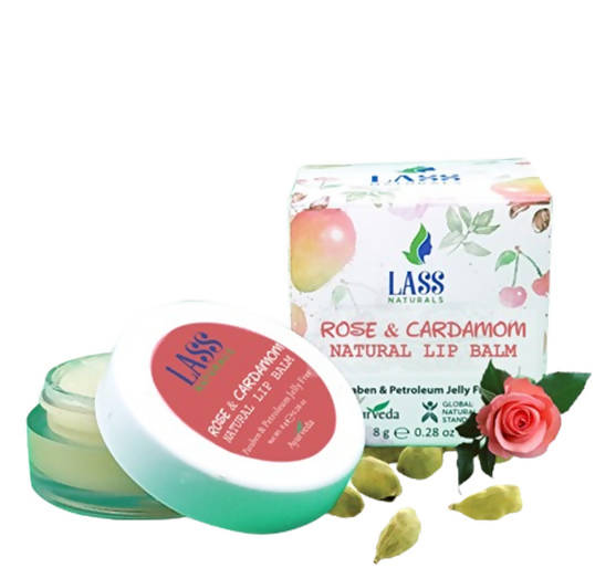 Lass Naturals Rose & Cardamom Lip Balm | Grocsy