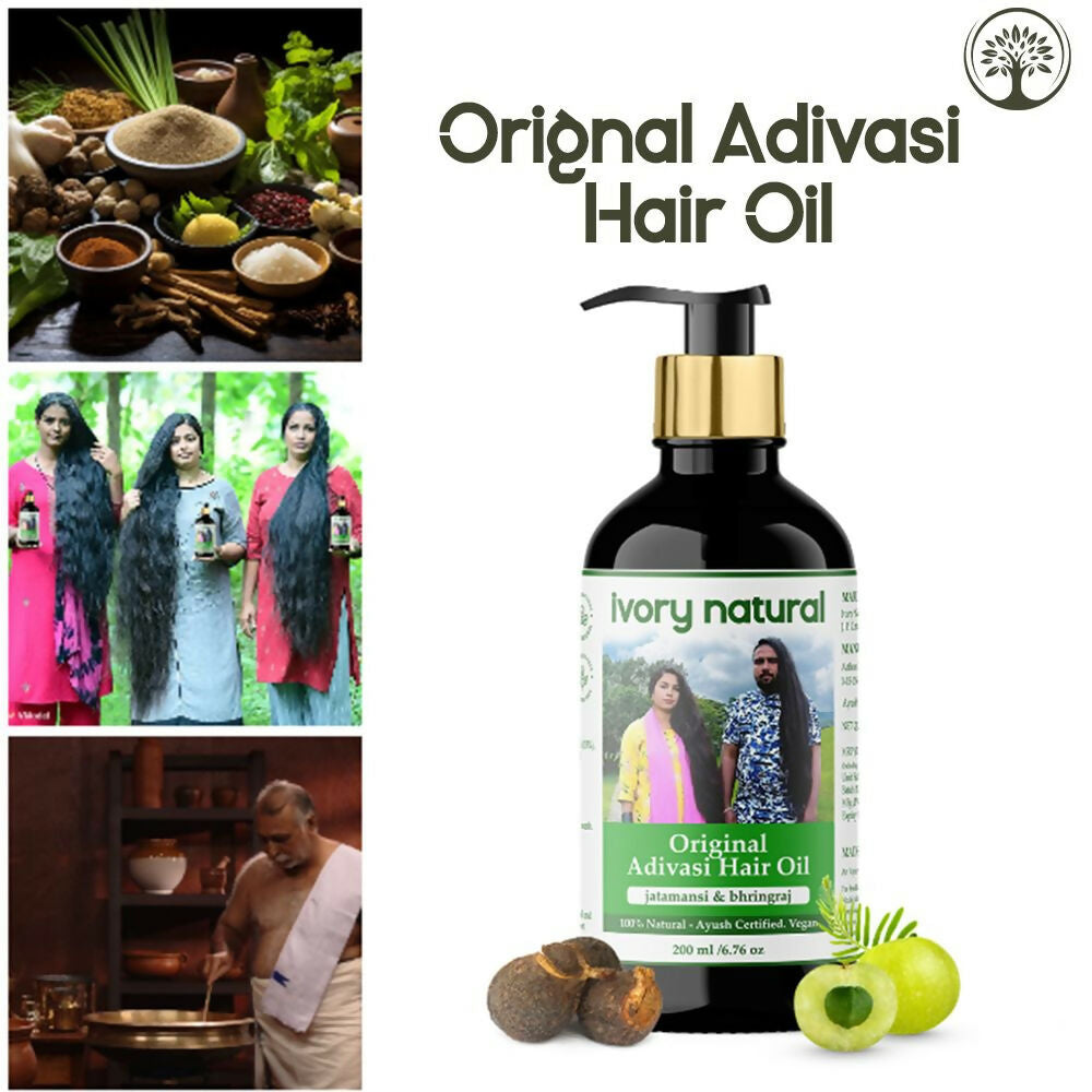 Ivory Natural Adivasi Hair Oil For Growth Of Hair, Hair Strengthening & Nourishment | Grocsy