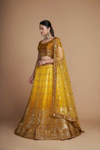 Jyoti Fashion Women's Mustard Heavy Chinon Sequins Embroidered Designer Lehenga Choli Set | Grocsy