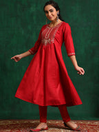 Sangria Embroidered Ethnic Anarkali Kurta | Grocsy