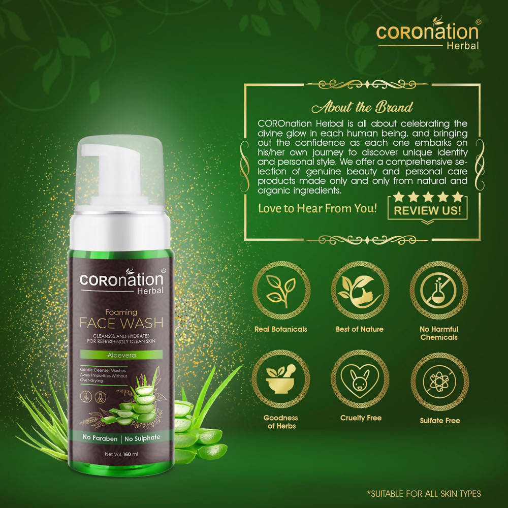 Coronation Herbal Aloevera Foaming Face Wash | Grocsy