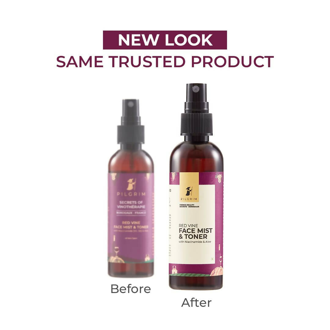 Pilgrim Red Vine Face Mist & Toner Spray with Vitamin B3 and Aloe, For Anti Ageing, Glowing Skin | Grocsy